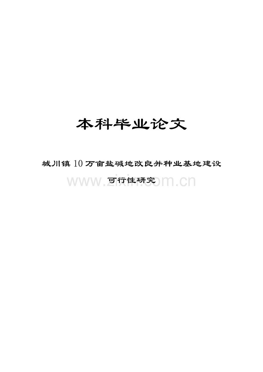 10万亩盐碱地改良并种业基地建设可行性论证报告.doc_第1页