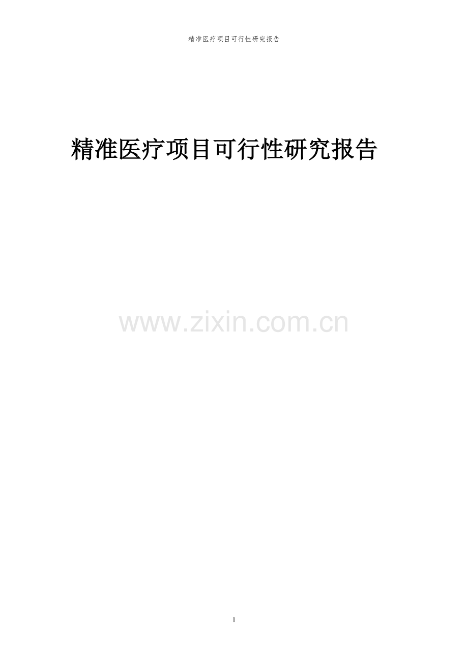 2024年精准医疗项目可行性研究报告.docx_第1页