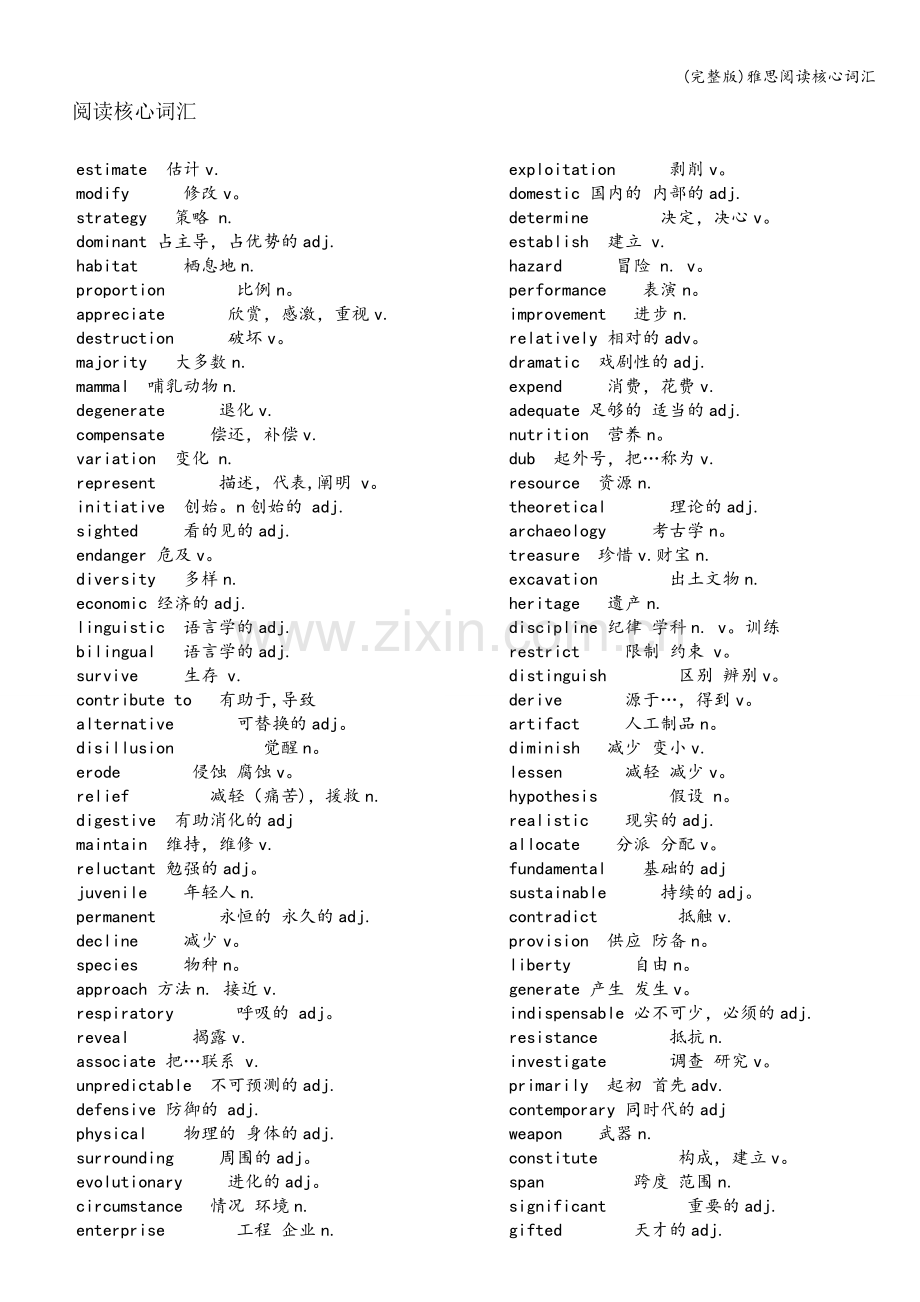 雅思阅读核心词汇.doc_第1页