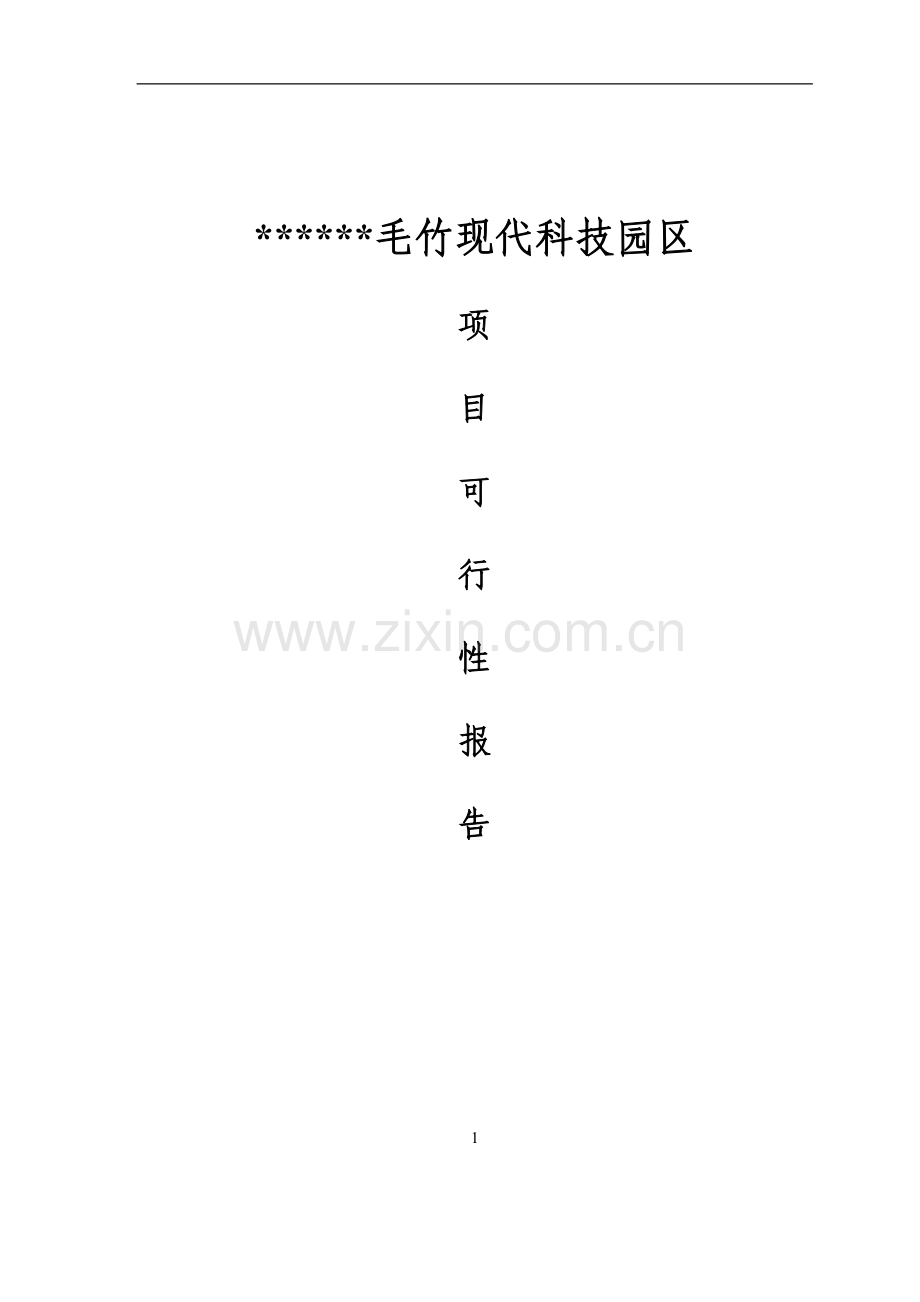 竹现代科技园区项目可行性论证报告.doc_第1页