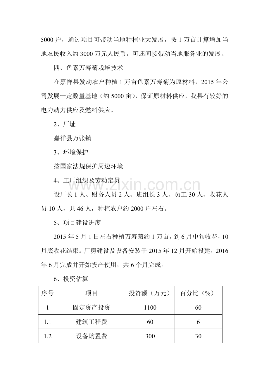 万寿菊颗粒生产项目可行性研究报告.doc_第2页