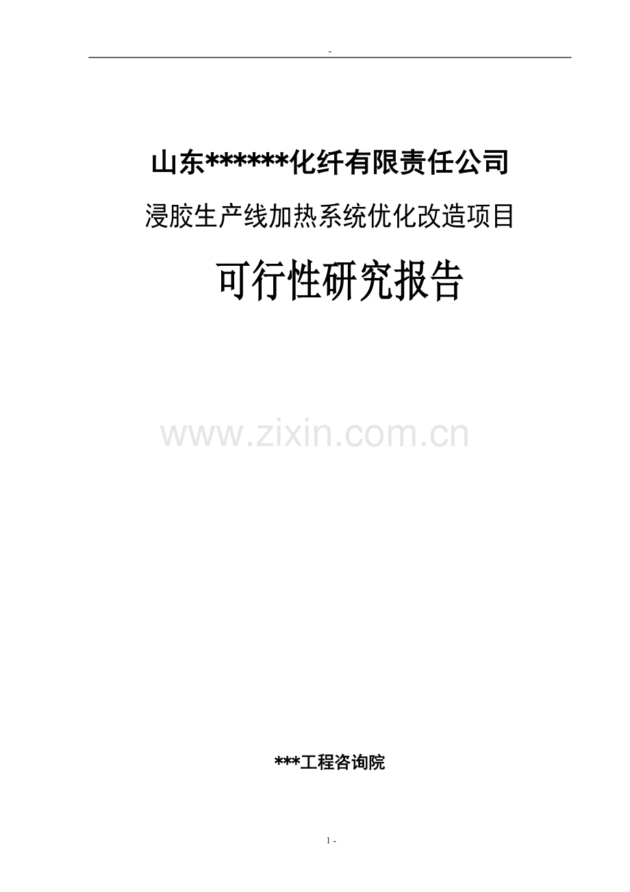 某化纤公司浸胶生产线加热系统优化改造项目可行性论证报告-优秀甲级资质可行性论证报告.doc_第1页