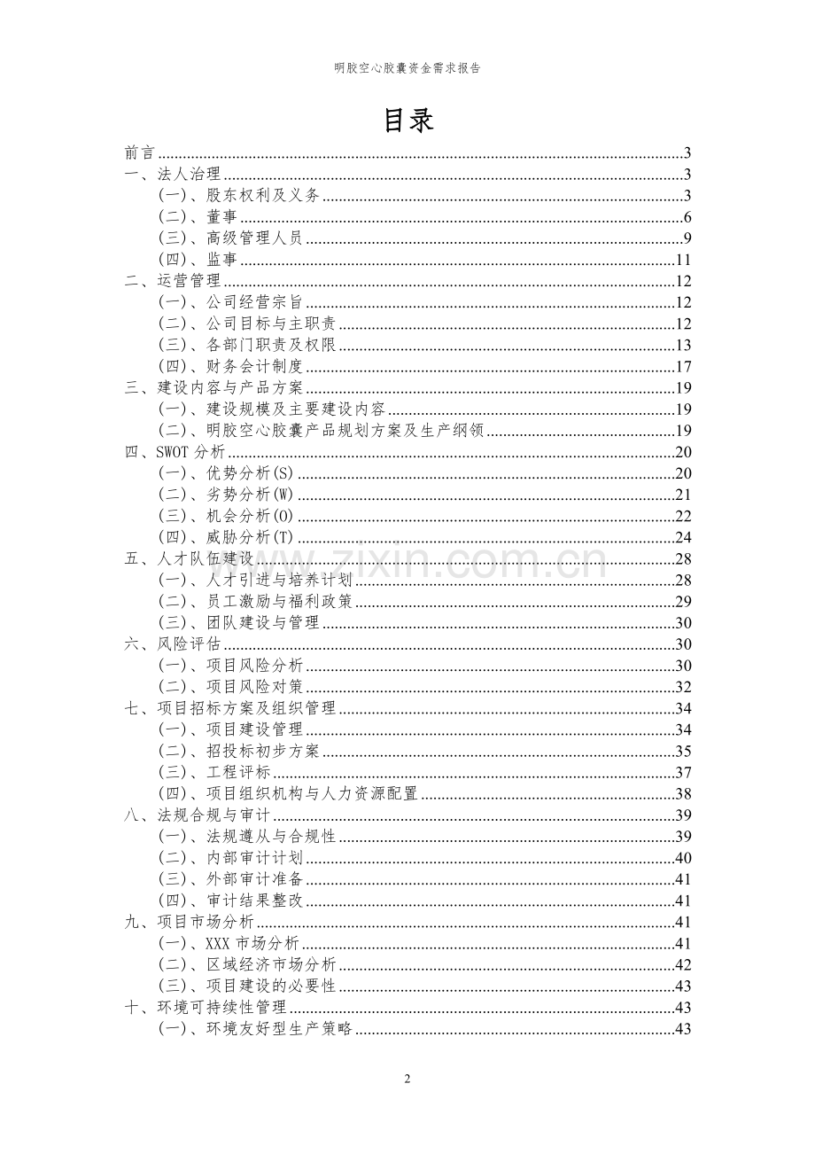 2023年明胶空心胶囊项目资金需求报告.docx_第2页
