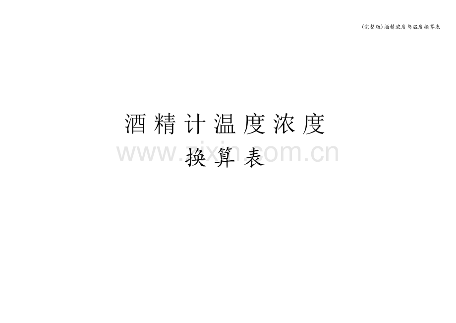 酒精浓度与温度换算表.doc_第1页
