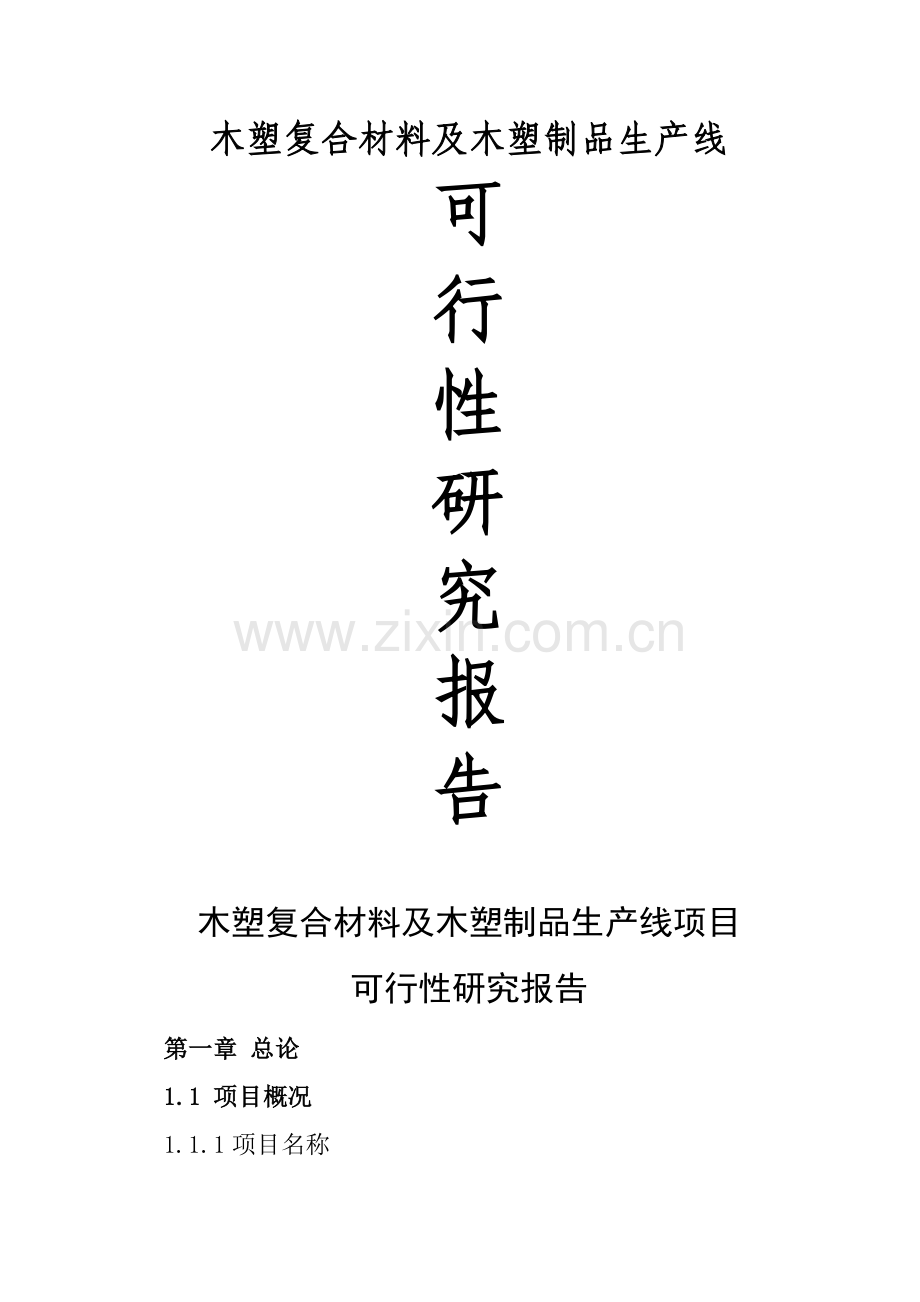 木塑复合材料与木塑制品生产线项目可行性分析报告.doc_第1页