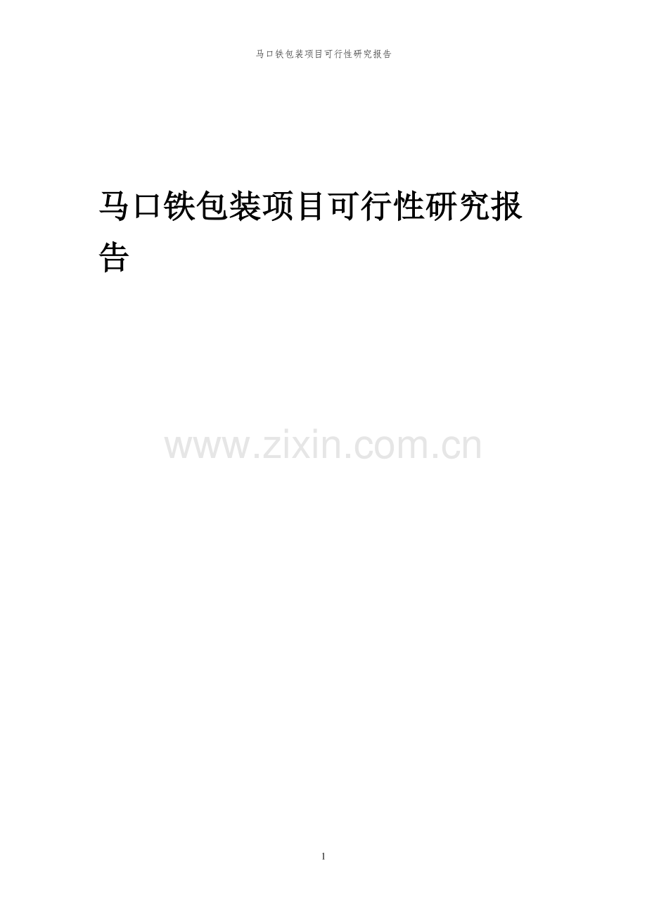 2024年马口铁包装项目可行性研究报告.docx_第1页
