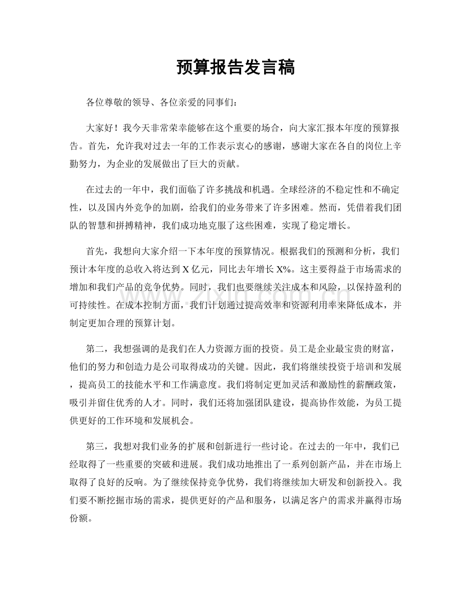预算报告发言稿.docx_第1页