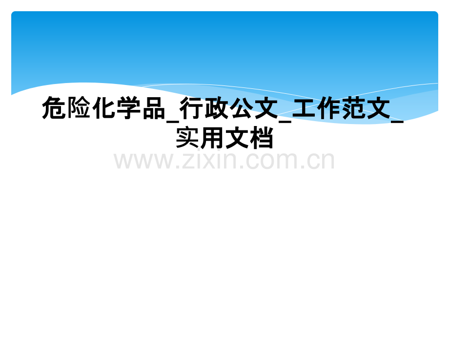 危险化学品行政公文工作范文实用文档.pptx_第1页