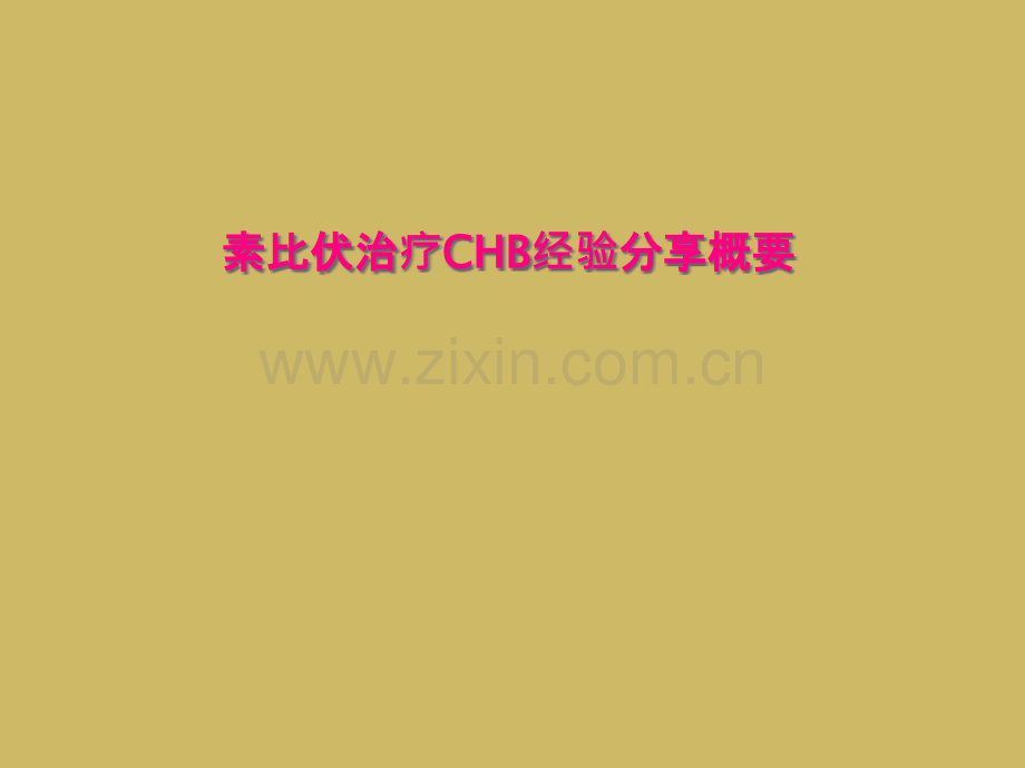 素比伏治疗CHB经验分享概要.pptx_第1页