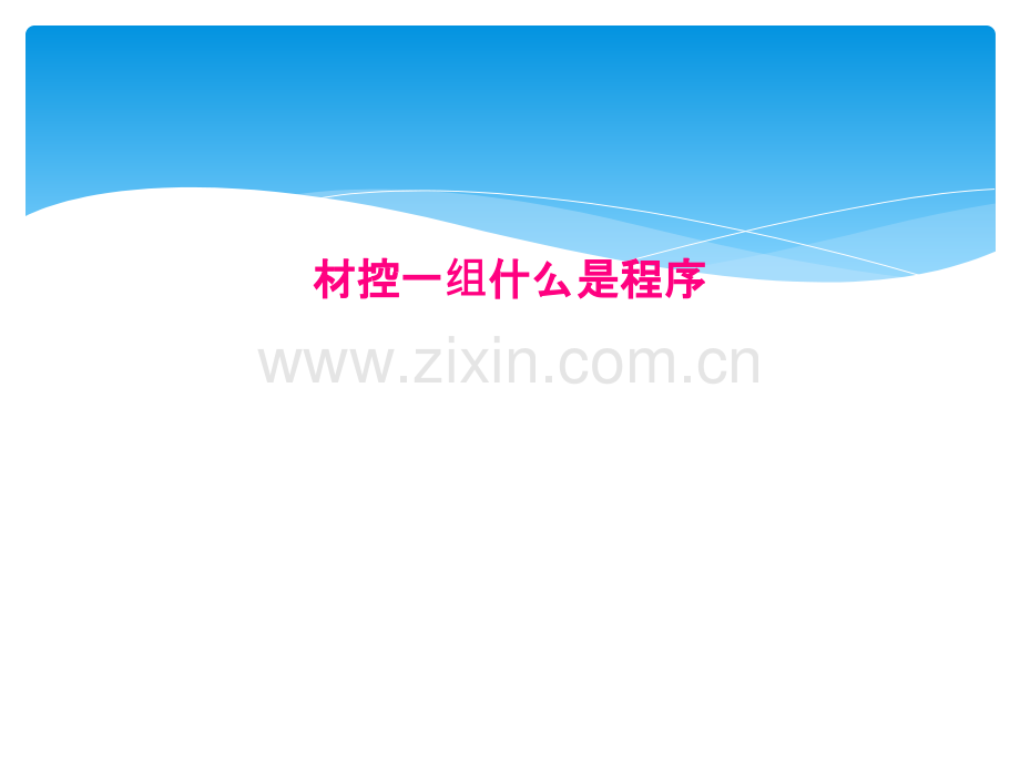 材控一组什么是程序.pptx_第1页
