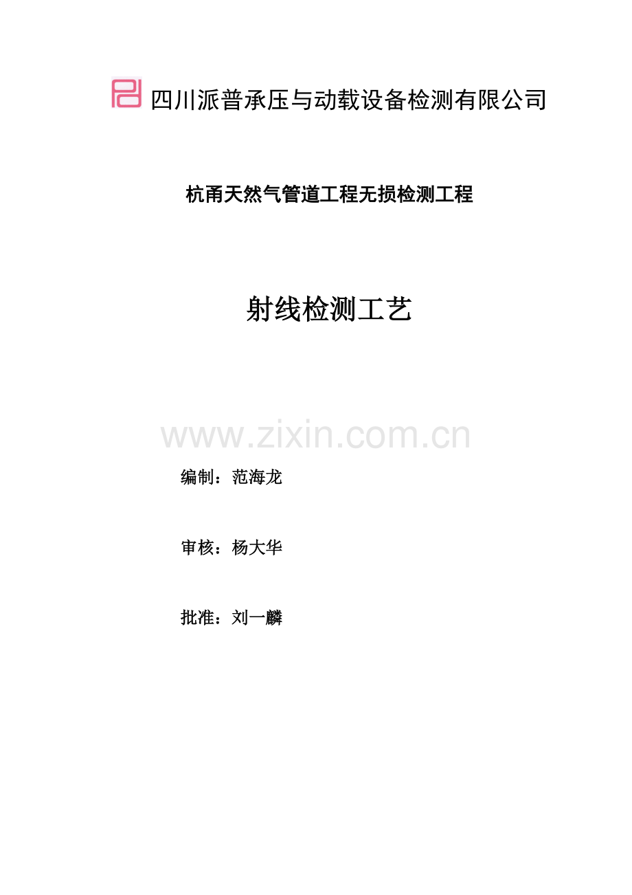 射线检测标准工艺.docx_第1页