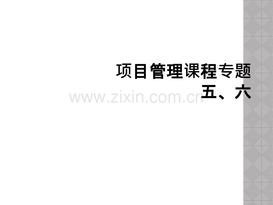 项目管理课程专题五、六.ppt_第1页