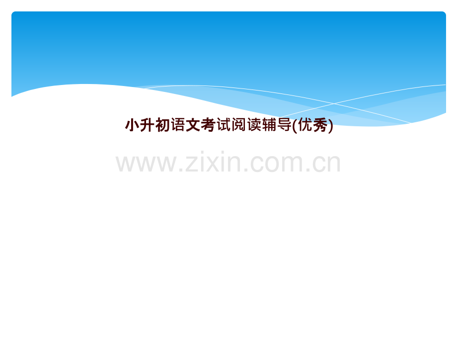 小升初语文考试阅读辅导(优秀).pptx_第1页