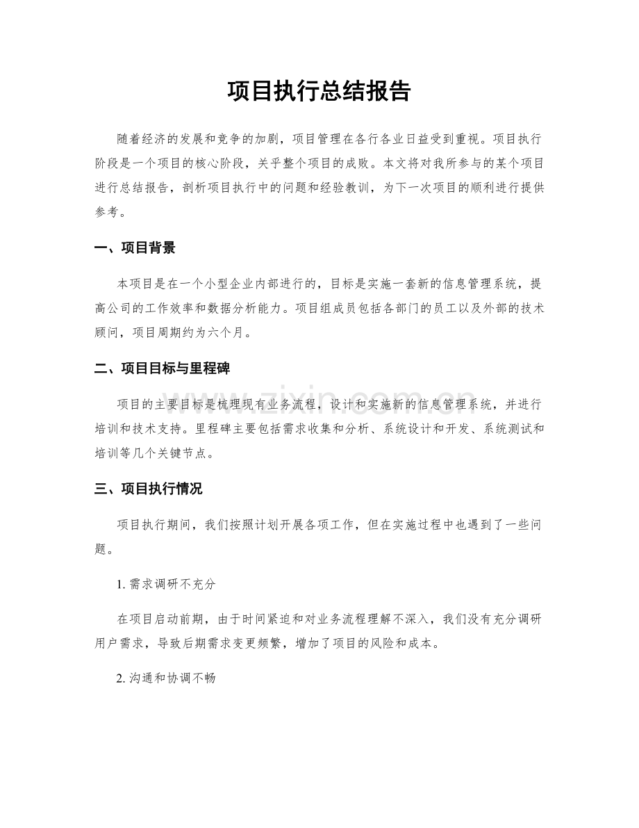 项目执行总结报告.docx_第1页