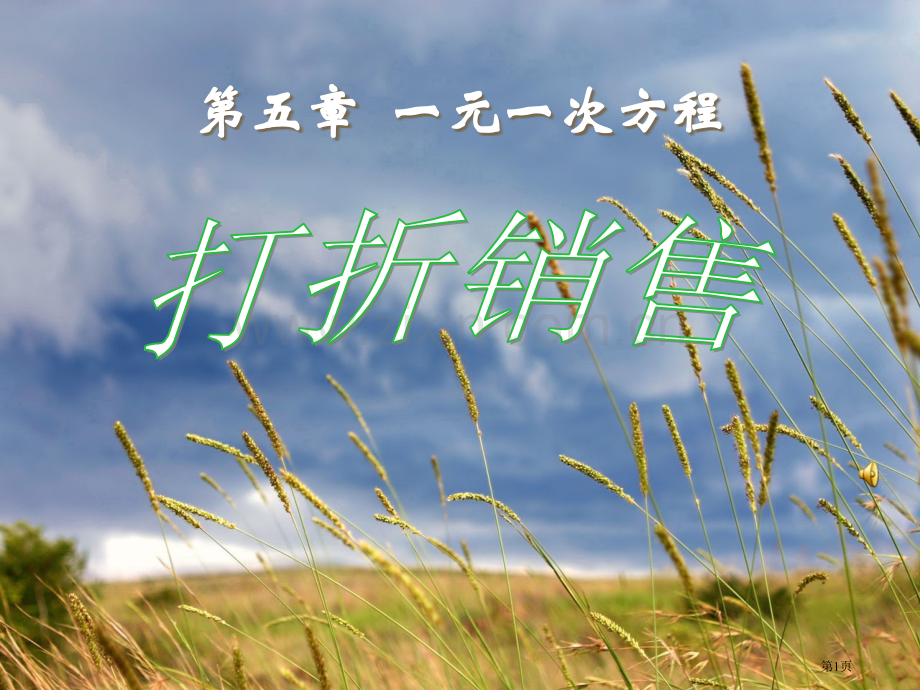 打折销售一元一次方程省公开课一等奖新名师优质课比赛一等奖课件.pptx_第1页