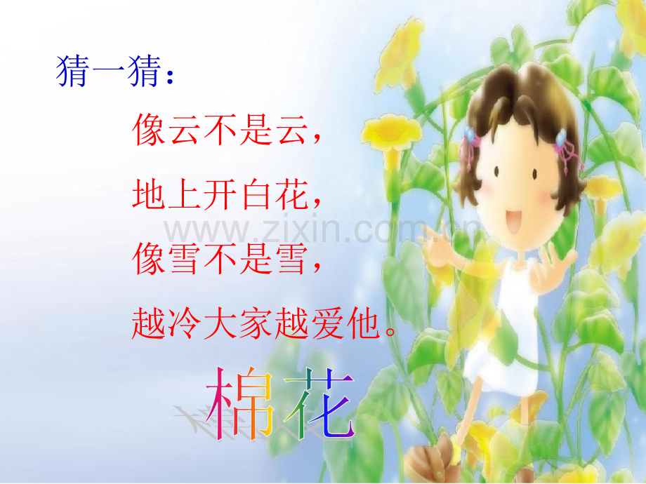人教版小学语文一年级下册《棉花姑娘》教学课件.ppt_第2页
