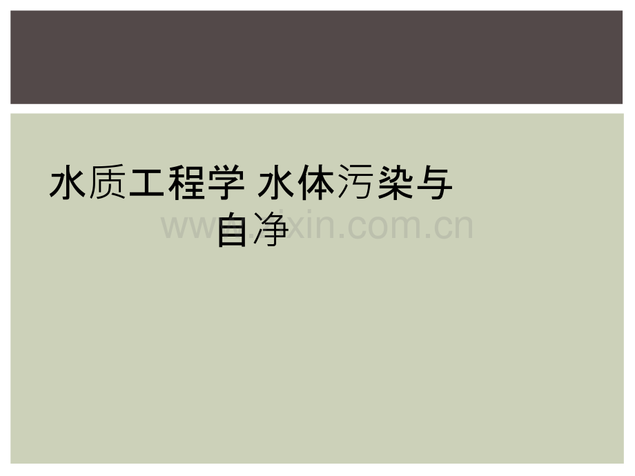 水质工程学-水体污染与自净.ppt_第1页