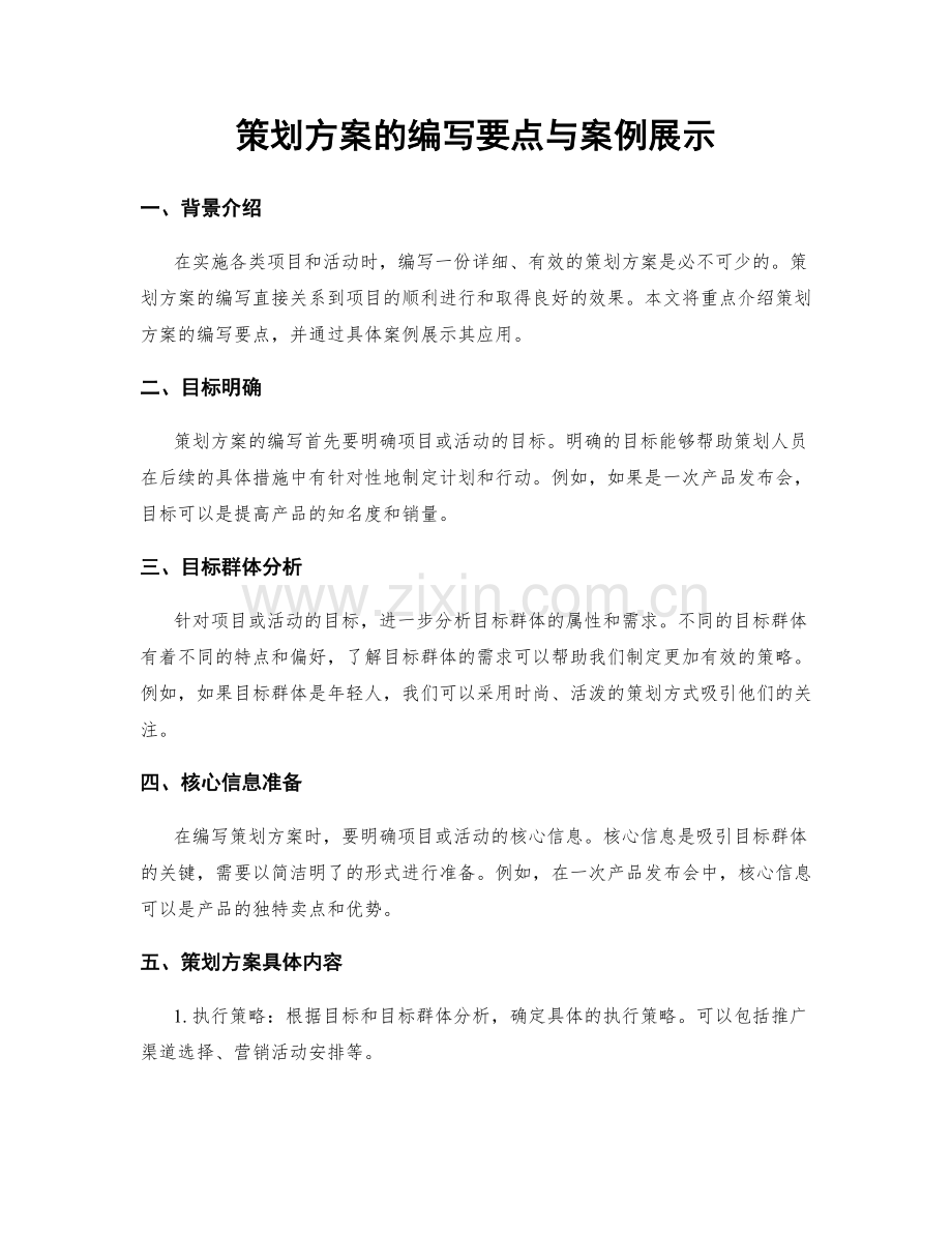 策划方案的编写要点与案例展示.docx_第1页
