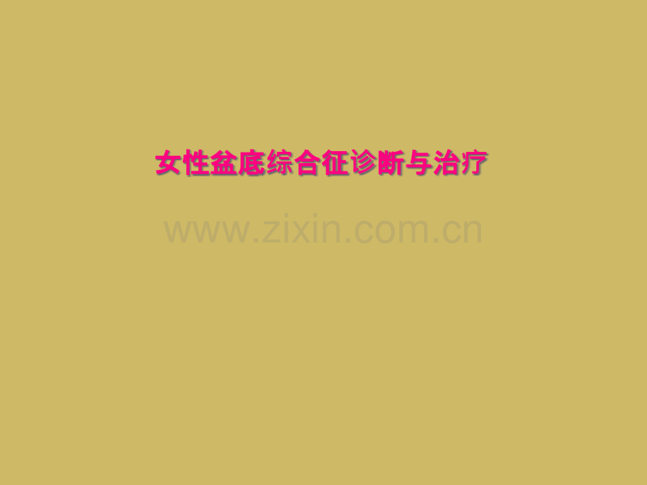 女性盆底综合征诊断与治疗.pptx_第1页