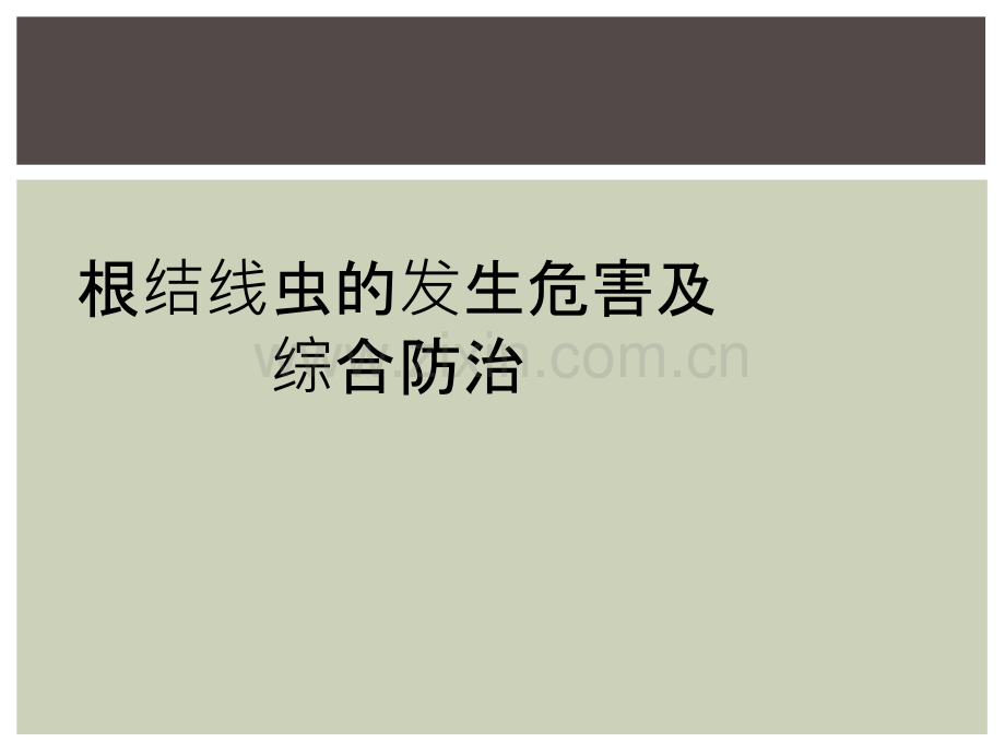 根结线虫的发生危害及综合防治.ppt_第1页