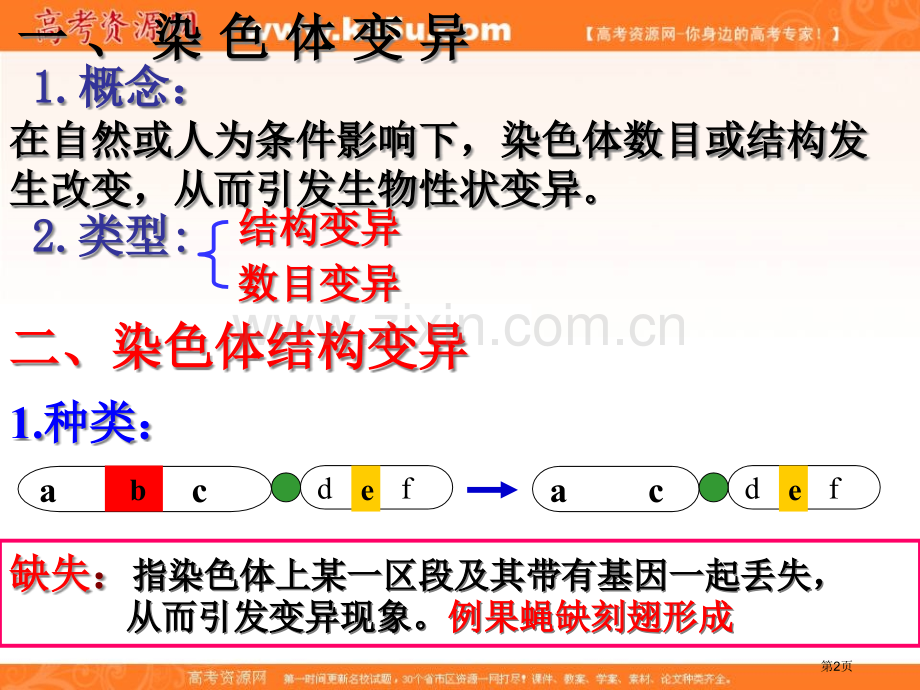 生物染色体变异新人教版必修省公共课一等奖全国赛课获奖课件.pptx_第2页