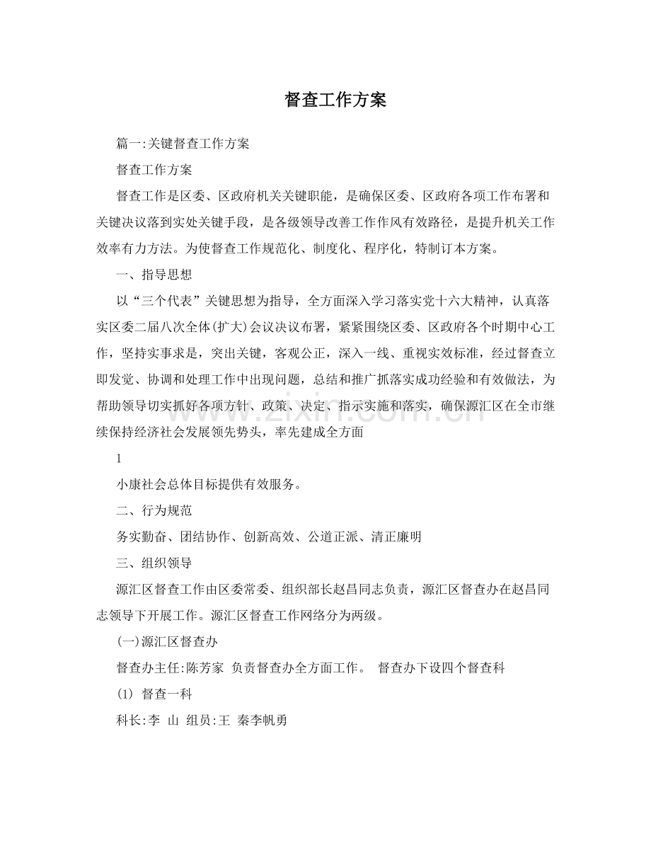 督查工作专业方案.doc_第1页