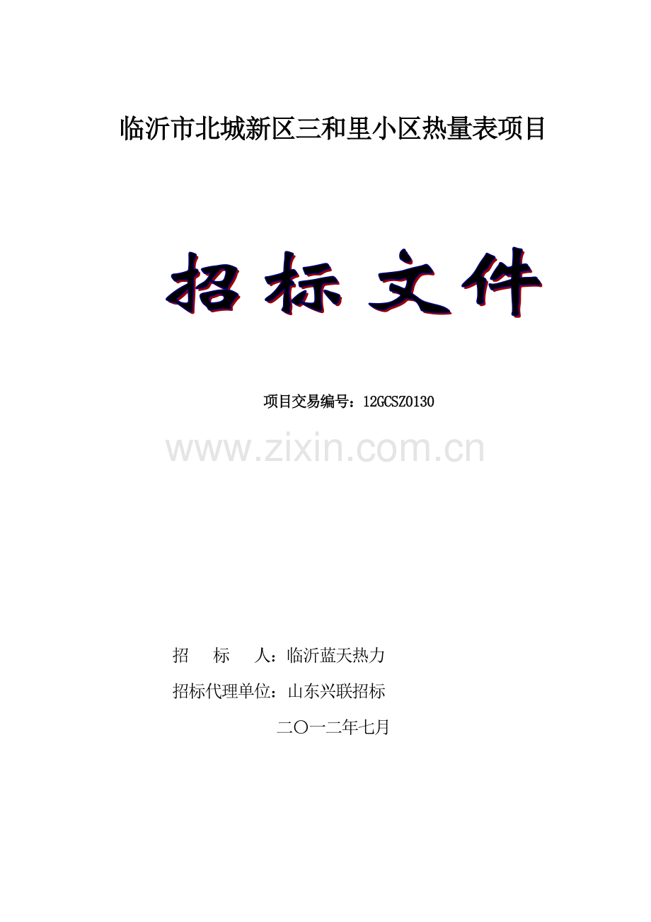城新区三和里热量表项目招标文件模板.doc_第1页