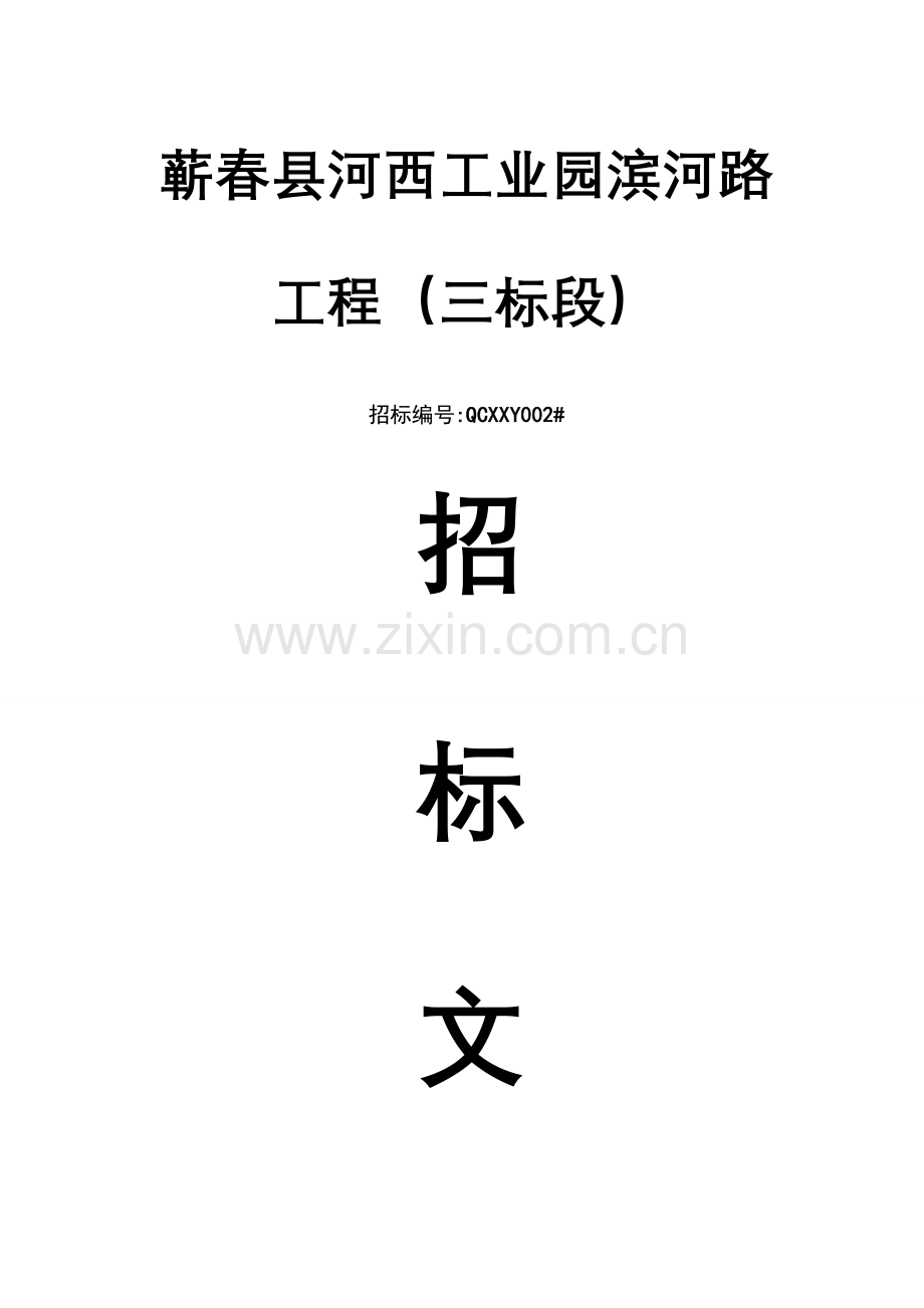 工业园滨河路二次招标文件范本模板.doc_第1页