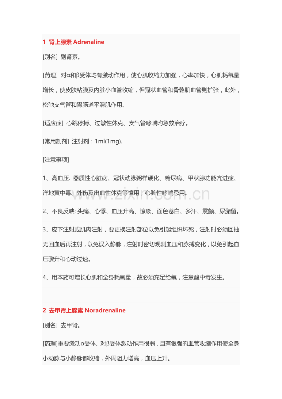 常用急救药品专项说明书.docx_第1页