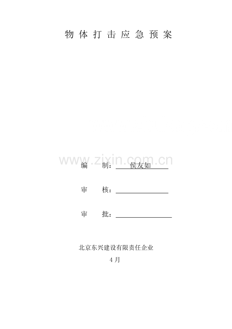 物体打击伤害应急专题预案.doc_第1页