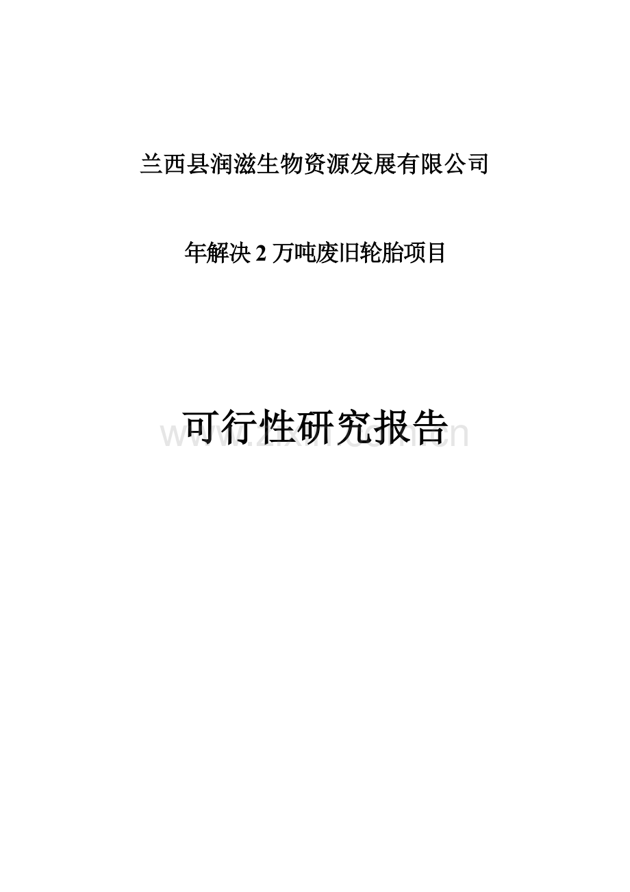 年处理2万吨废旧轮胎综合项目-可行性报告.doc_第1页