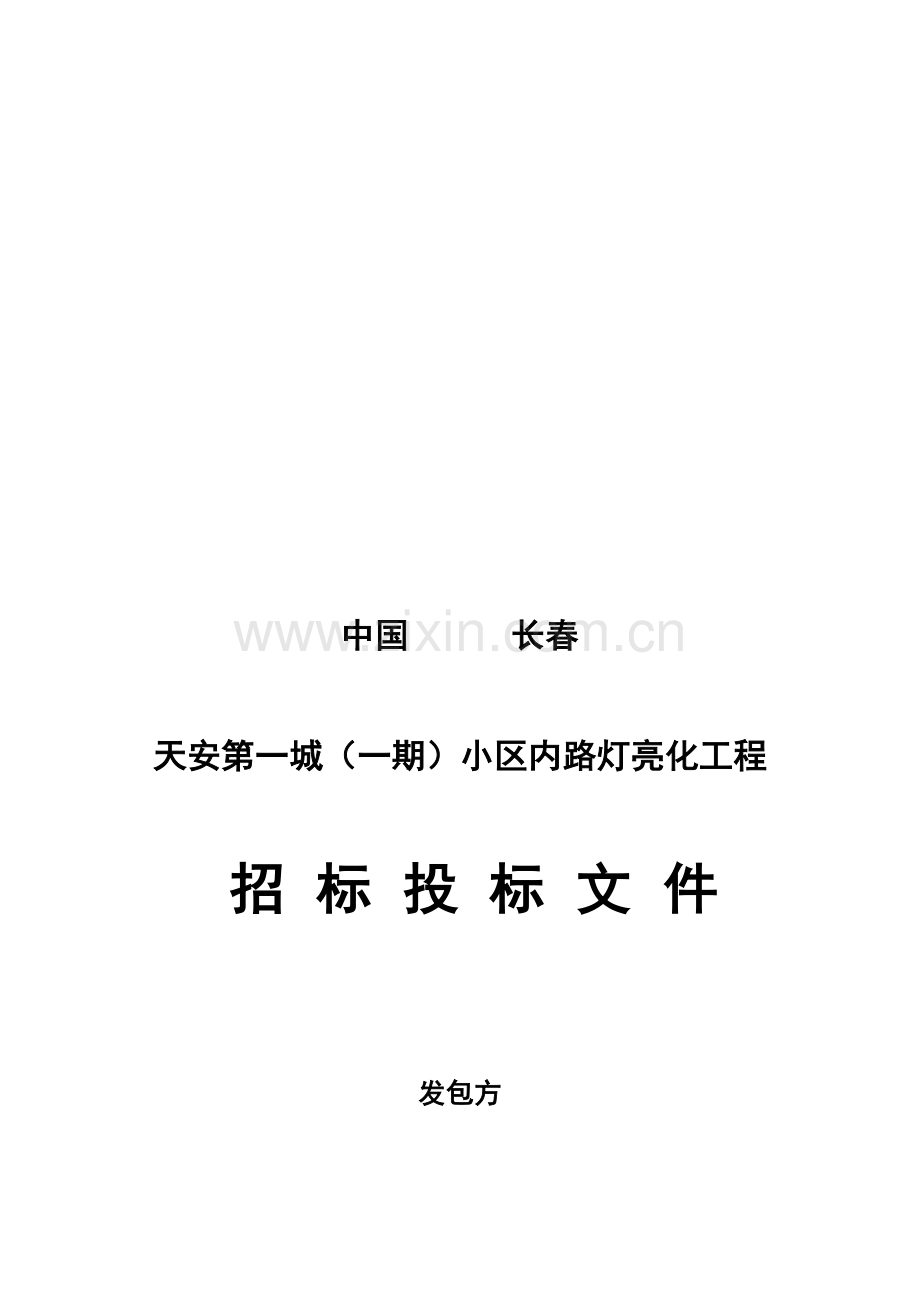 小区内路灯亮化工程招标投标文件模板.doc_第1页