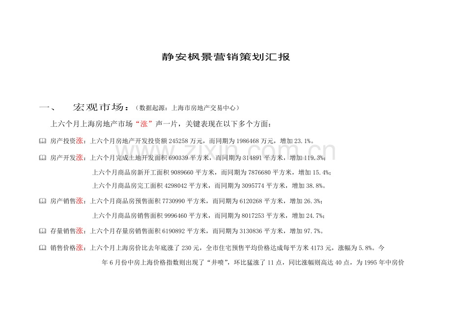 上海静安枫景营销专业策划报告.doc_第1页