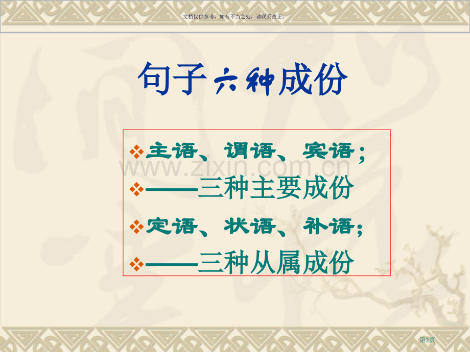 现代汉语句子成分市公开课一等奖百校联赛获奖课件.pptx_第2页