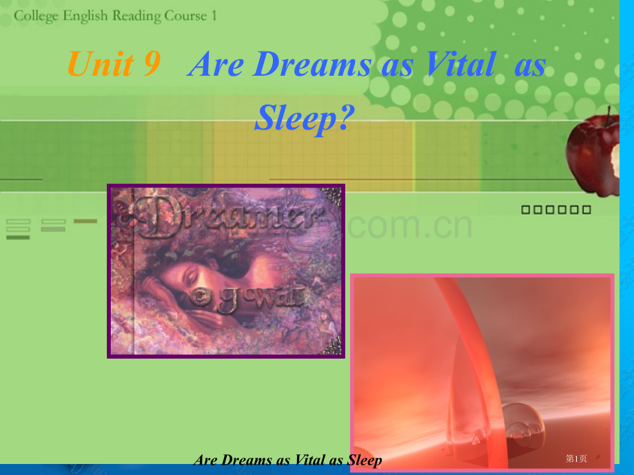 Unit9AreDreamsasVitalasSleep英语阅读省公共课一等奖全国赛课获奖课件.pptx_第1页