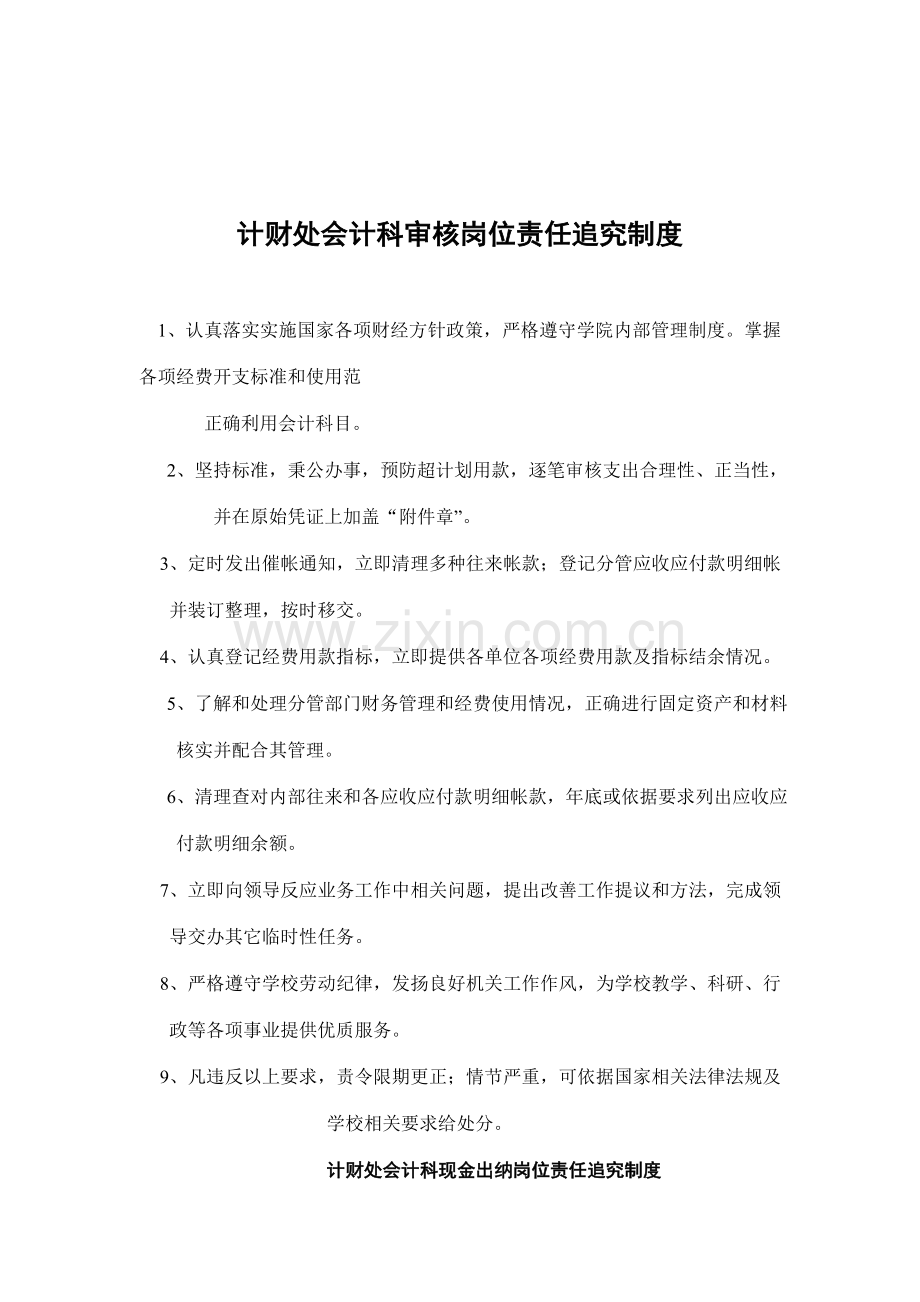计财处会计科审核岗位责任追究制度(2)模板.doc_第1页