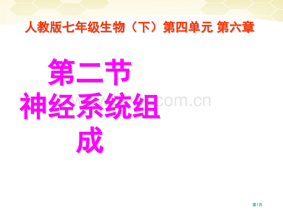神经系统的组成人体生命活动的调节省公开课一等奖新名师优质课比赛一等奖课件.pptx_第1页