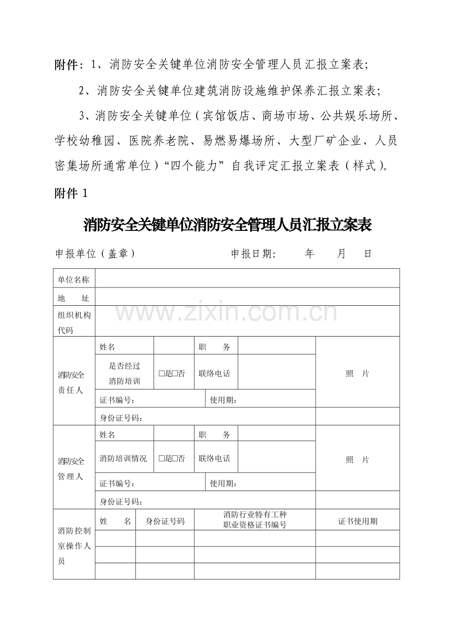 消防安全重点单位四个能力自我评估分析报告备案表.doc_第1页