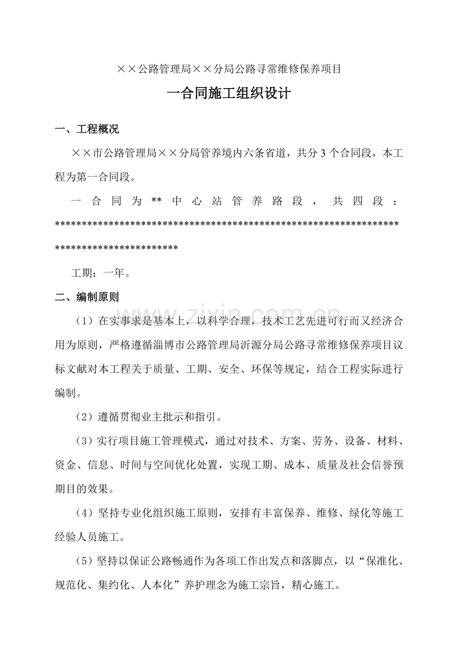 新版道路养护专项方案.doc_第1页