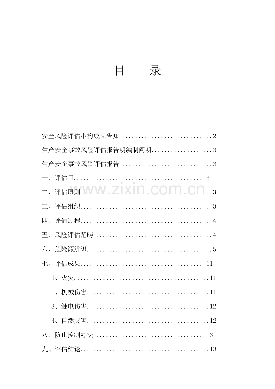 安全生产风险评估分析报告范本.doc_第1页