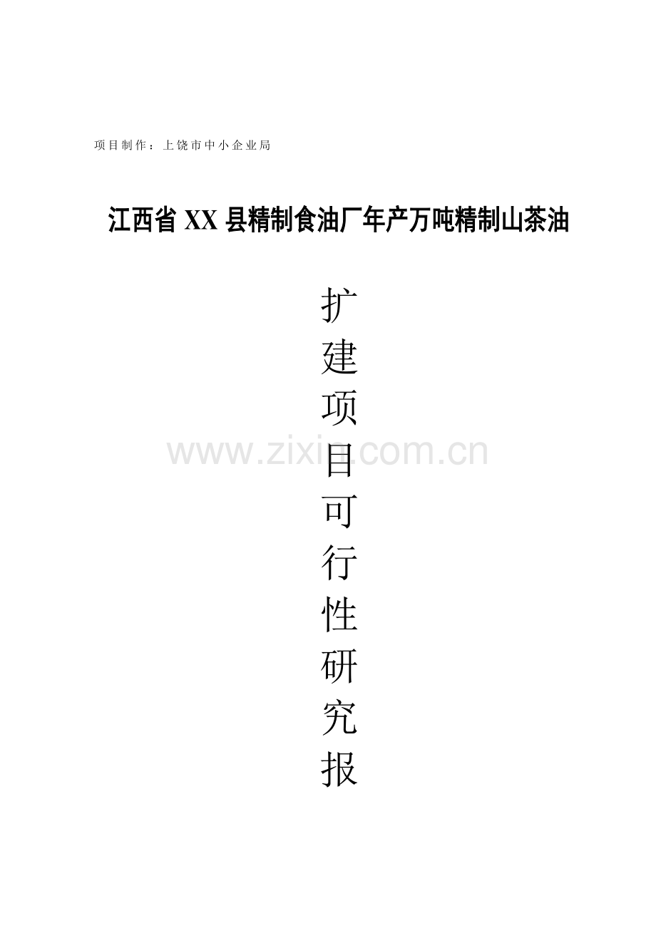 食油厂山茶油扩建项目可行性研究报告样本.doc_第1页