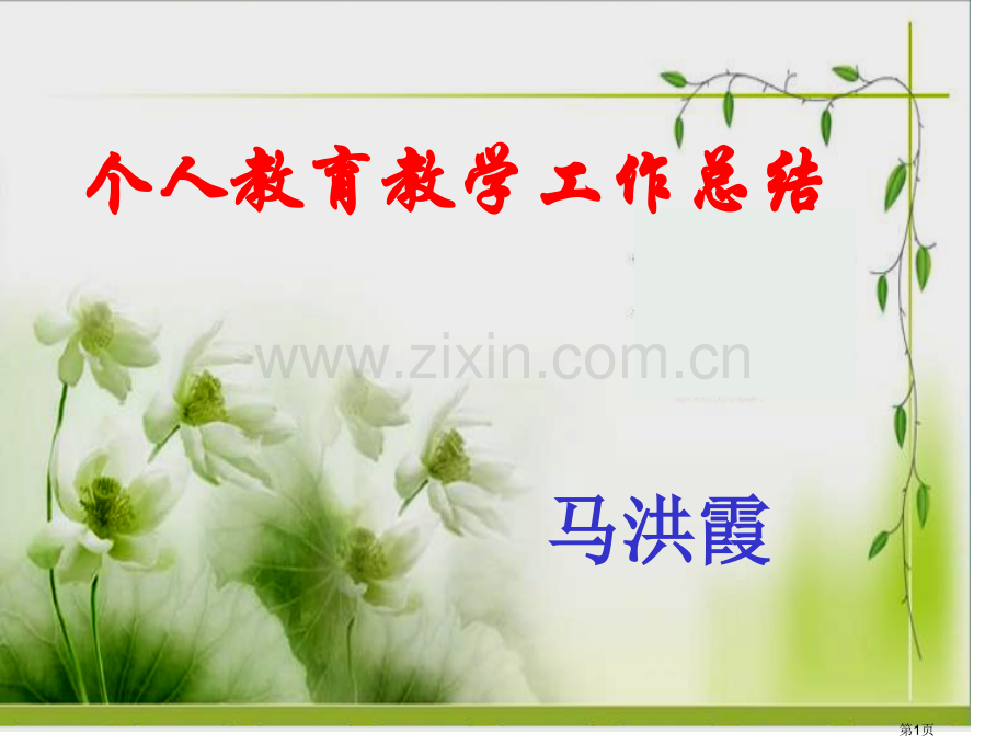 个人教学工作总结省公共课一等奖全国赛课获奖课件.pptx_第1页