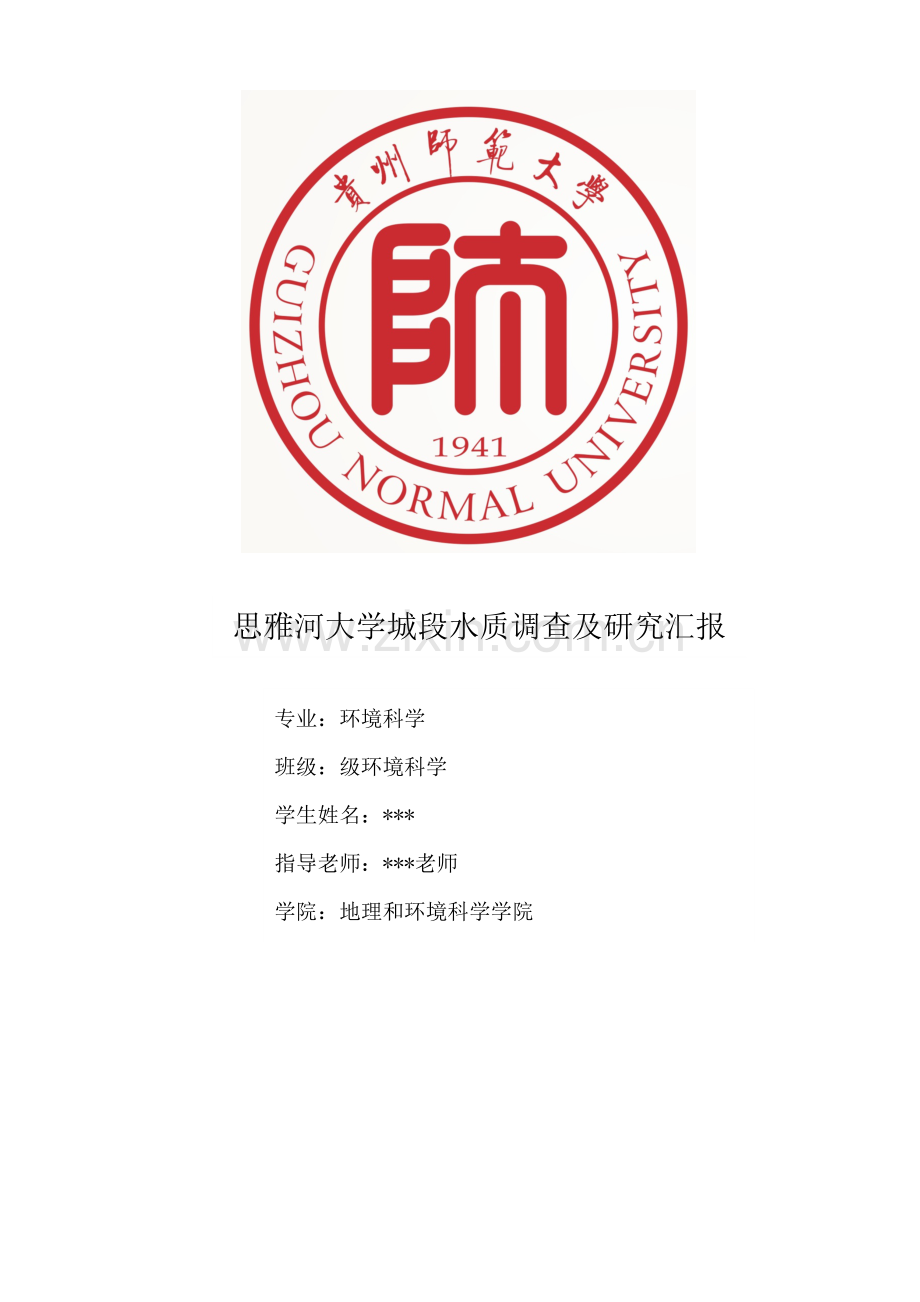 河段水质调查及专项研究报告.docx_第1页