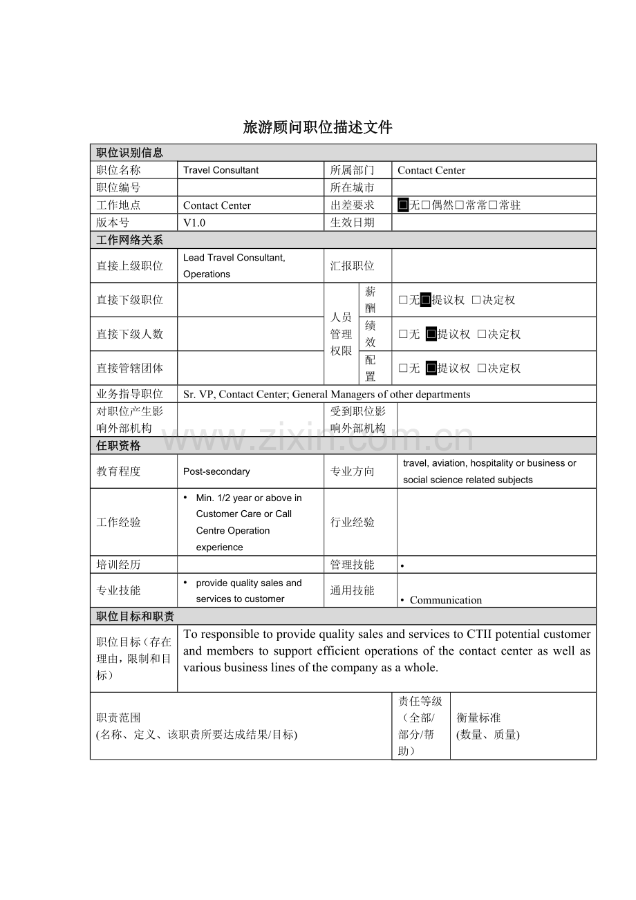 旅游顾问岗位职责样本.doc_第1页