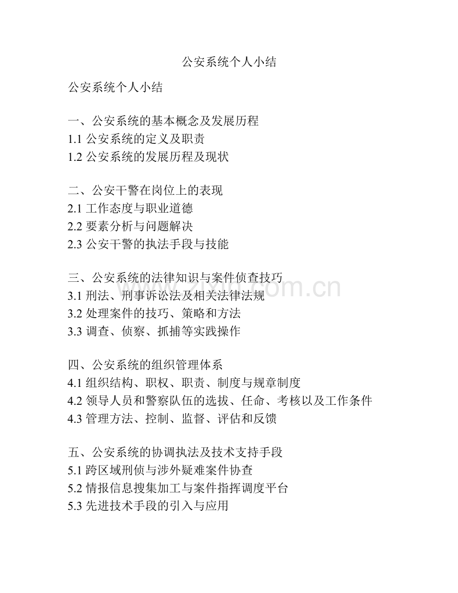公安系统个人小结.docx_第1页