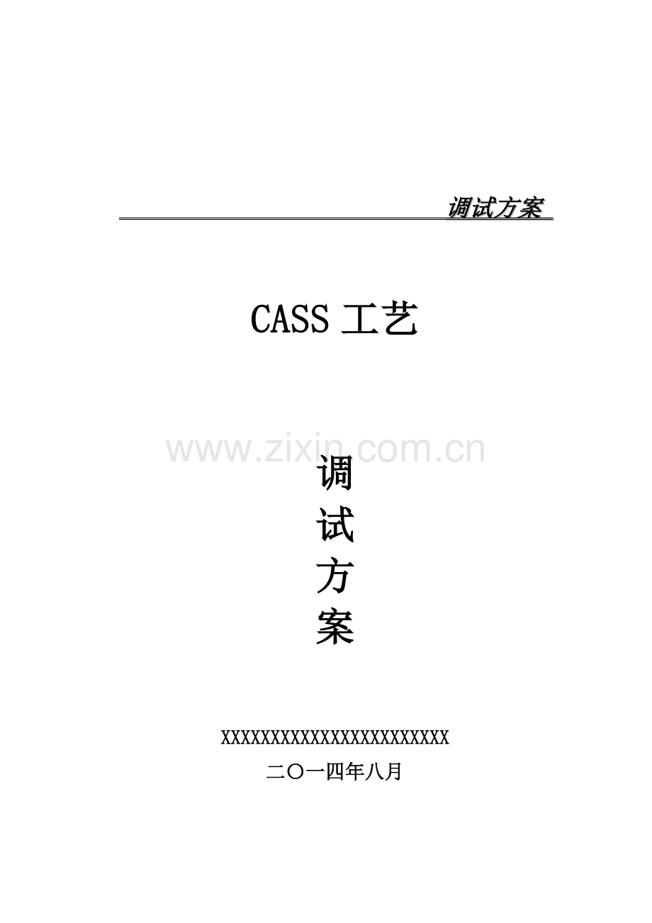 CASS基础工艺调试专业方案.doc_第1页