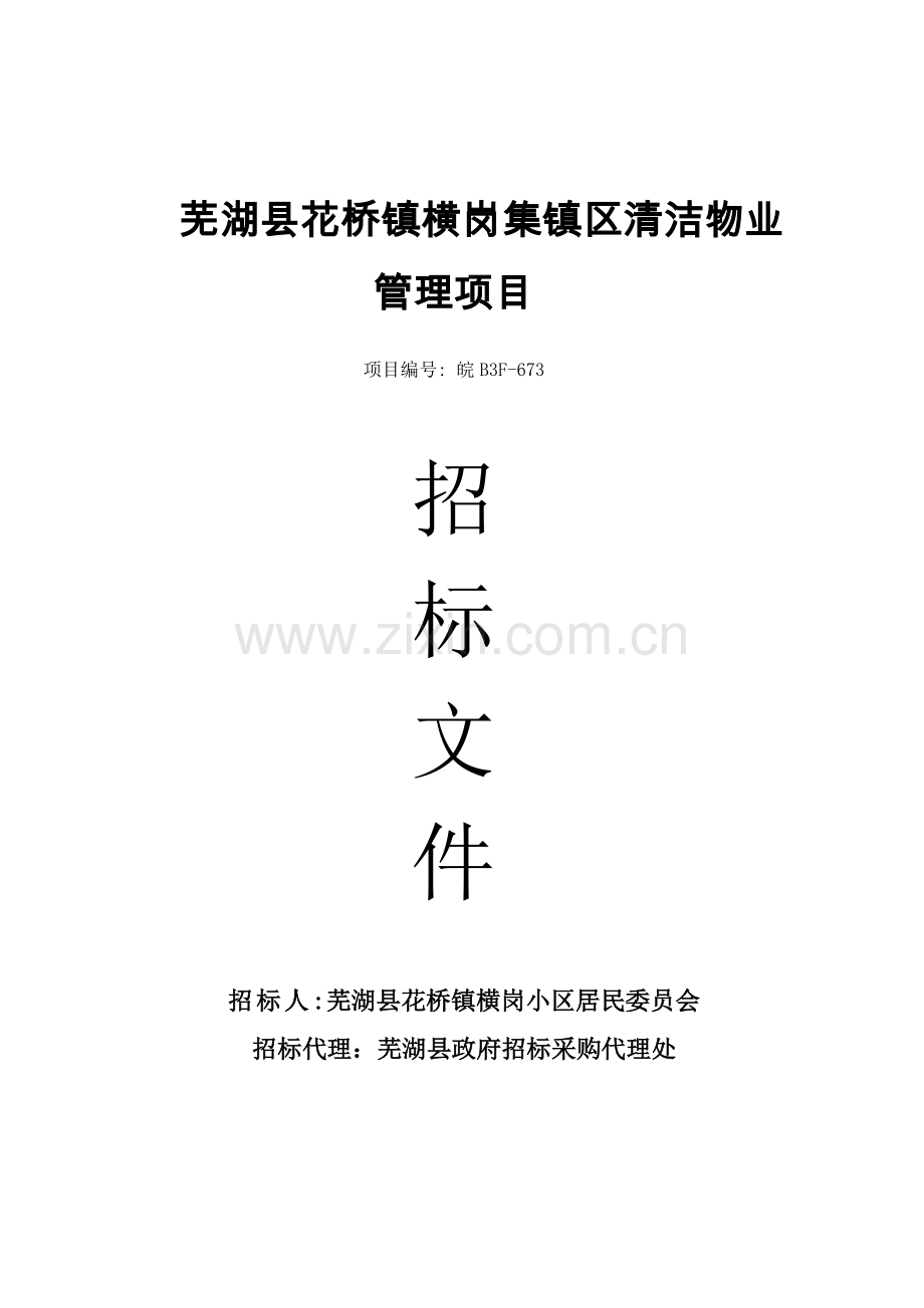 区清洁物业管理项目招标文件模板.doc_第1页
