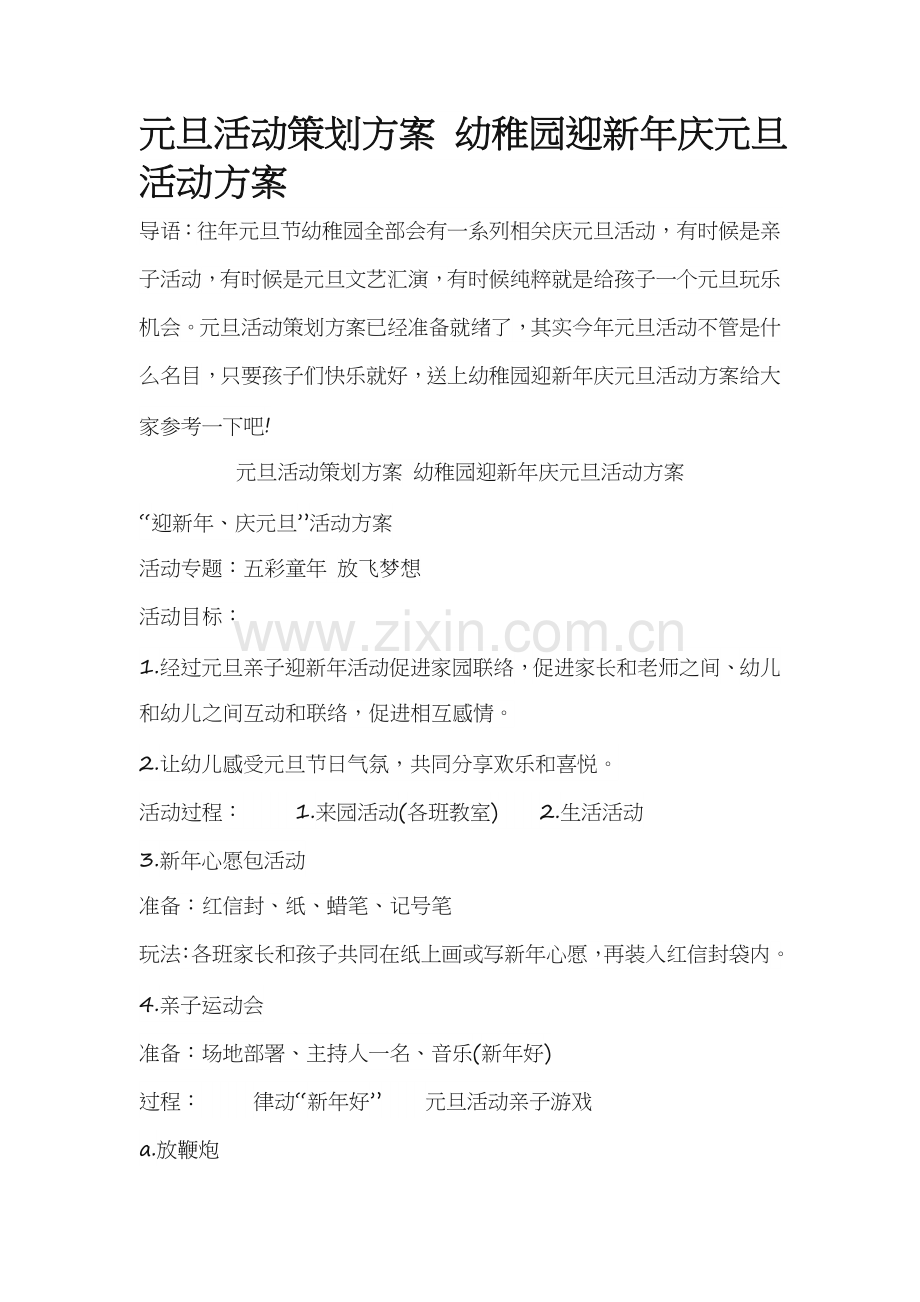 元旦活动专业方案.doc_第1页
