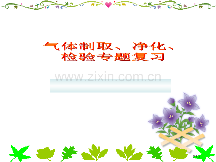 气体制取净化检验专题复习市公开课一等奖百校联赛获奖课件.pptx_第1页