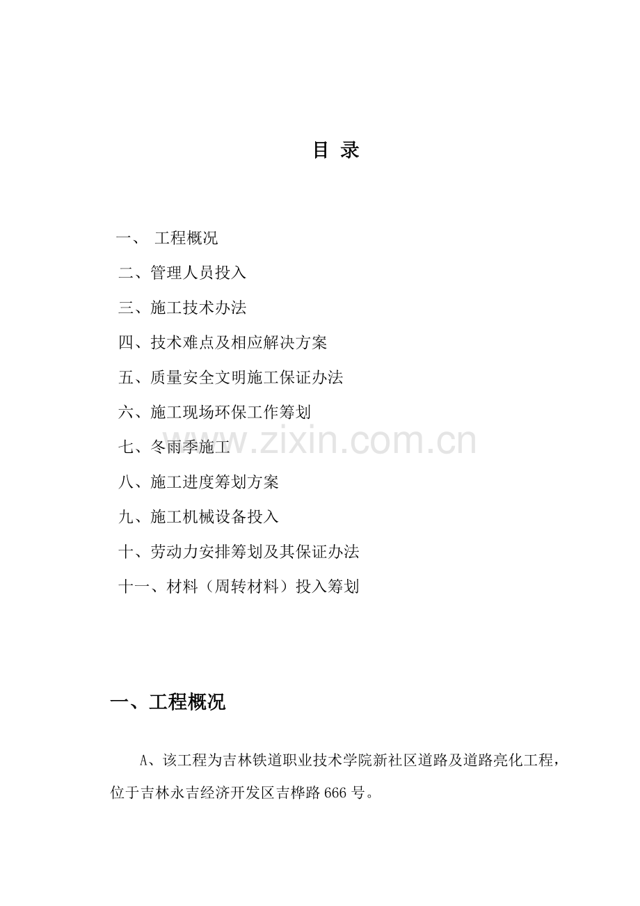 道路亮化综合项目工程综合项目施工组织设计.doc_第1页